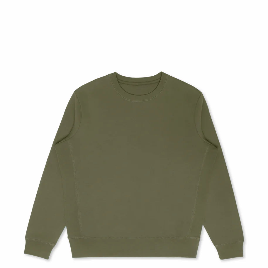 Organic Crewneck Sweater- Military Green
