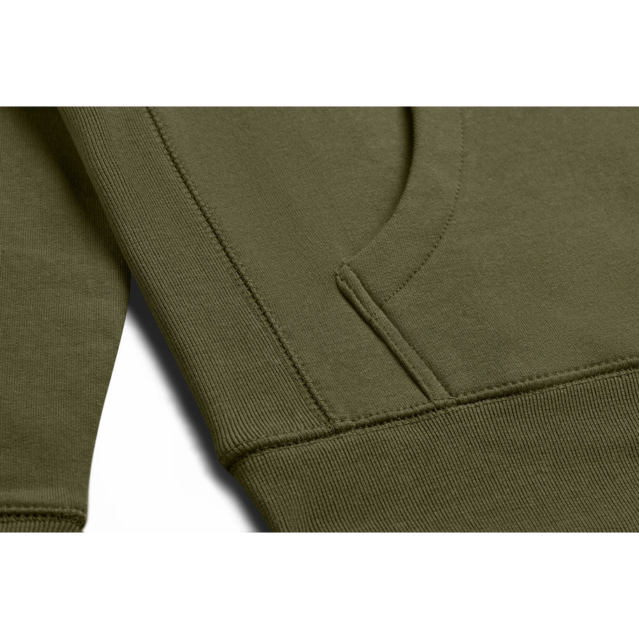 Organic Cotton Hooded Sweatshirt- Military Green