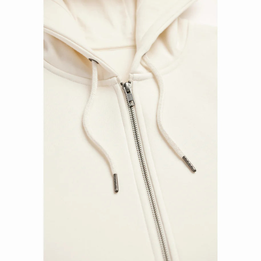 Organic Cotton Zip-Up Sweatshirt- Natural