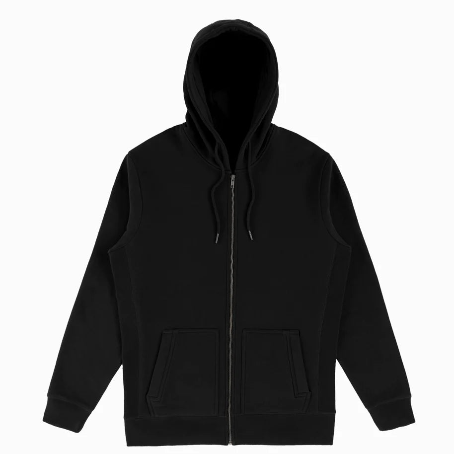 Organic Cotton Zip-Up Sweatshirt- Black