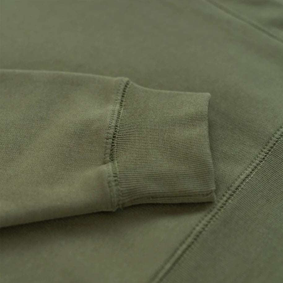 Organic Crewneck Sweater- Military Green