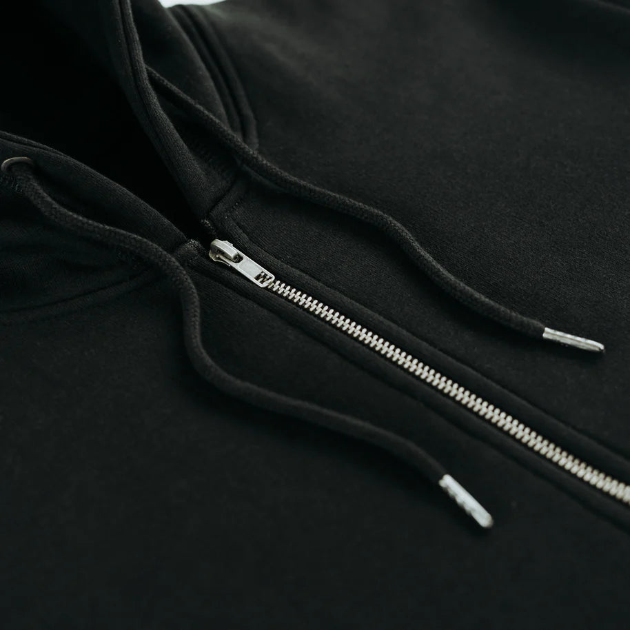 Organic Cotton Zip-Up Sweatshirt- Black